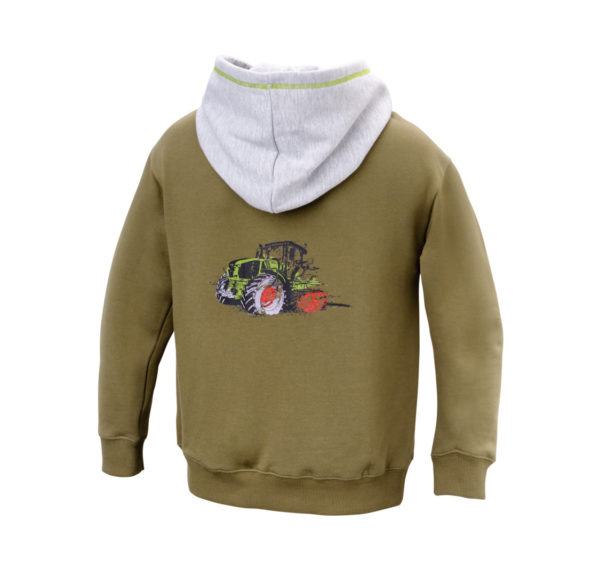 sweat shirt à capuche claas enfant olive jf agri schlierbach