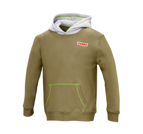 sweat shirt à capuche claas enfant olive jf agri schlierbach