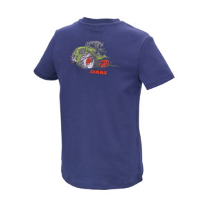 t-shirt bleu enfant claas tracteur imprimé jf agri schlierbach