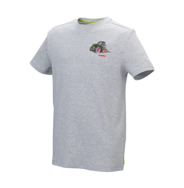 t-shirt gris enfant claas tracteur imprimé jf agri schlierbach